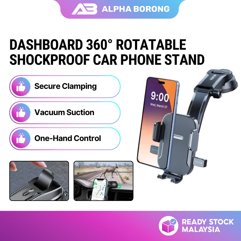 Alpha Borong Mobile Phone Holder Long Neck Clamp 360 Universal with Silicone Suction Strong Base手机支架