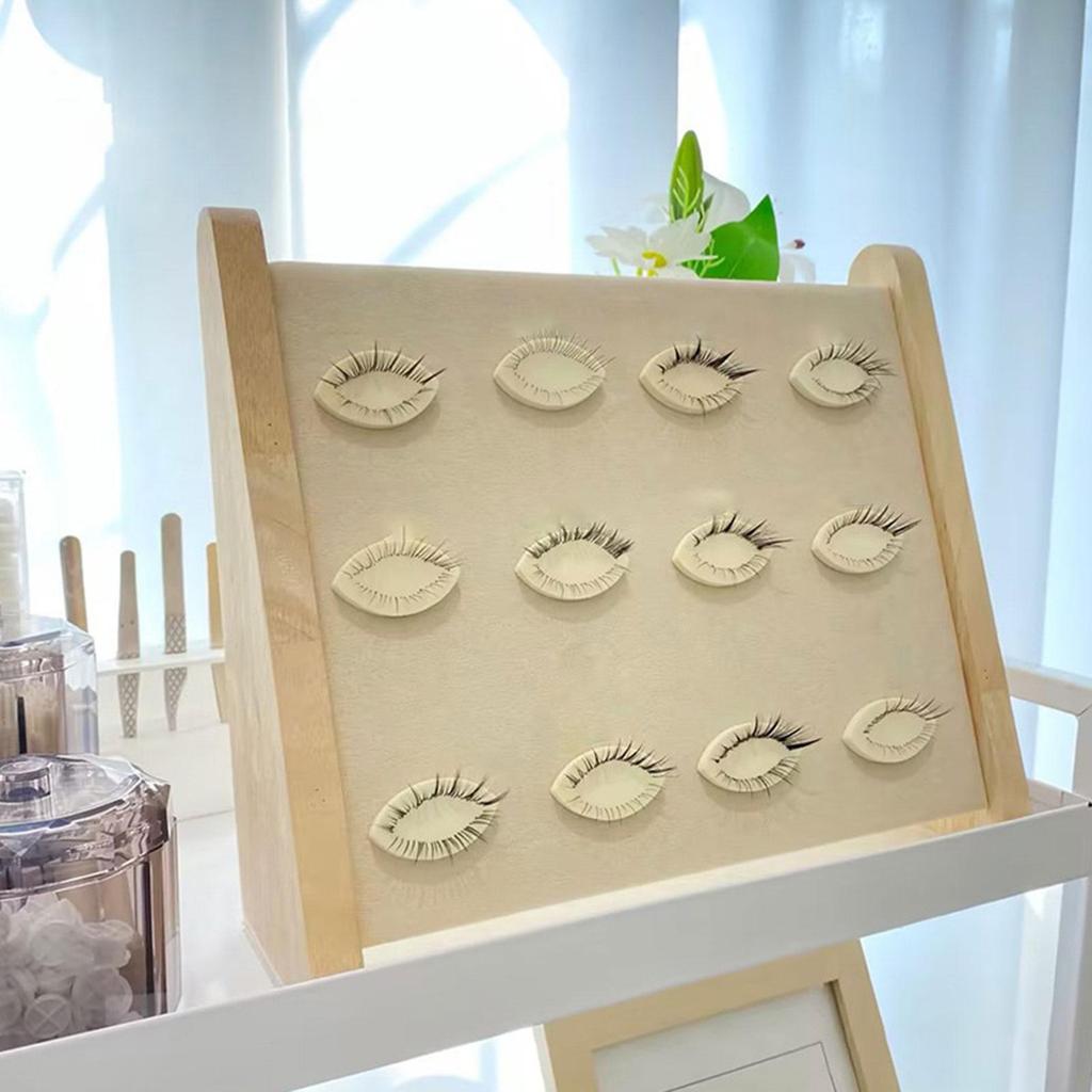 [szlztmy2mg] Eyelash Extension Pad,Gifts Practice Board Wood Holder Supplies Makeup Training Replacement Grafting False Eyelash Organizer