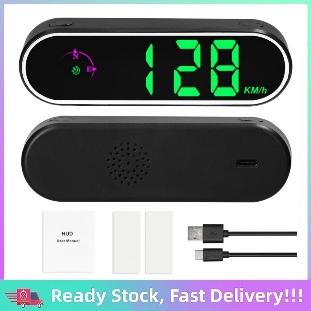 【NEW】Car Headup Display GPS Digital Speedometer with Colorful LED Display Clock & Compass Function Overspeed Alarm for Car Truck SUV RV