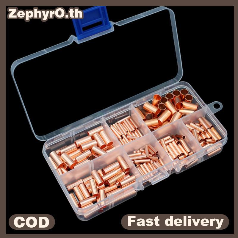 null 125/250/414/578Pcs Non Insulated Electrical Butt Terminal Assortment Kit Wire Ferrules Set 7 Size Copper Crimp Connector null