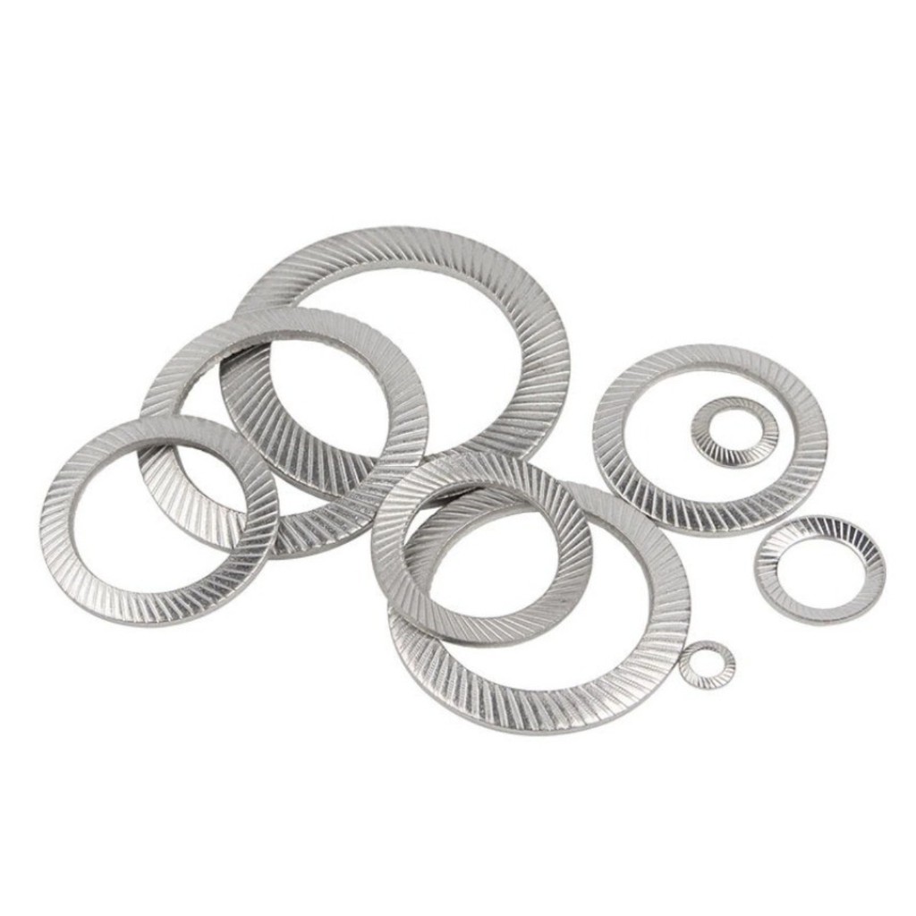 316 Stainless Steel Bite Type Gasket Double Stack Self-Locking Anti-Loose Gasket M3/M4/M5/M6/M8/M10/M12-M42