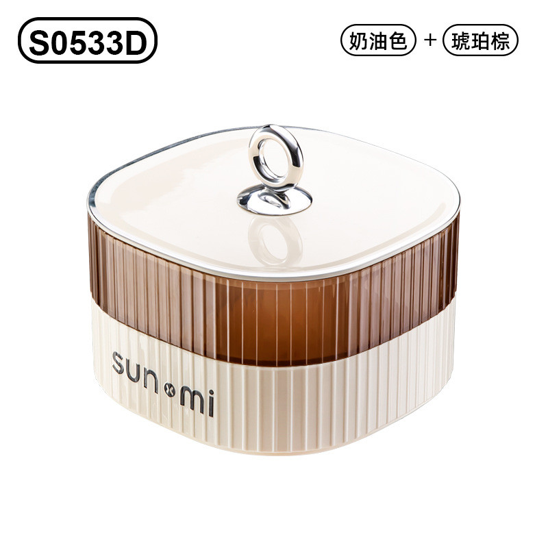 [Ready Stock] Light Luxury Fashion Dried Fruit Plate Candy Box ins Cream Style Creative Decoration Multi-Layer Fruit Plate Nut Snack Storage Box WJG