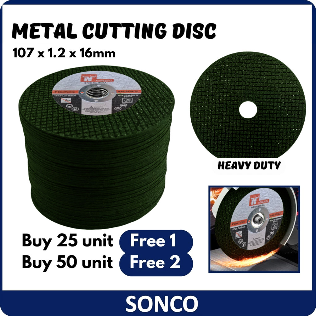 Ready Stock Stainless Steel Cutting Disc Metal Mata Grinder Potong Besi Murah 107x1.0x16mm Angle Grinder Cut Off Resin