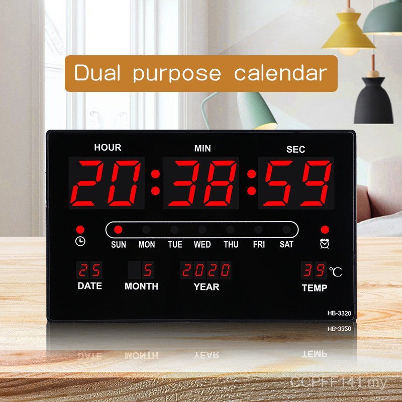 Wall Calendar Wall Clock Perpetual Calendar Electronic Wholesale Electronic Living Room LED Fashion Digital Bedroom Wall Clock Alarm Clock