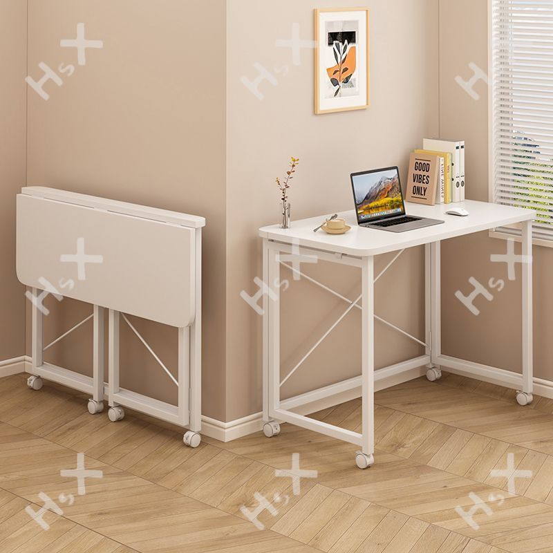 Folding Computer Desk Foldings Desk Study Foldable Office Desk with Wheels Minimalist Bookshelf Integrated Offices Table