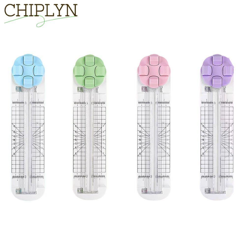 CHIPLYN Paper Cutter, Press-Type Manual Paper Trimmer, Simple 360° Rotary 4-In-1 Paper Cutting Tool School Office Supplies