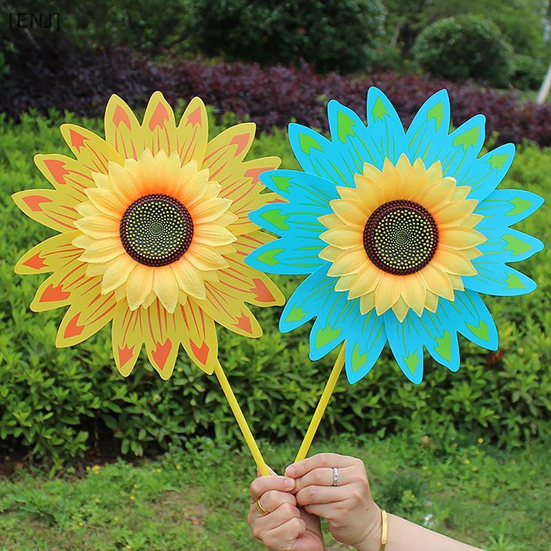 [ENJ] Colorful Sunflower Windmill Wind Turbine For Lawn Garden Party Decoration Outdoor Camping Picnic Garden Yard Decor null