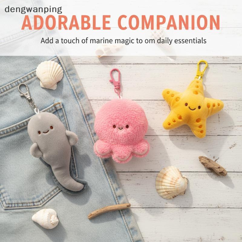 [DWP] Cute Creative Marine Animal Plush Keychain Cartoon Fun Octopus Starfish Pendant Bapa Decoration Pendant Plush Doll Gift 熱銷中