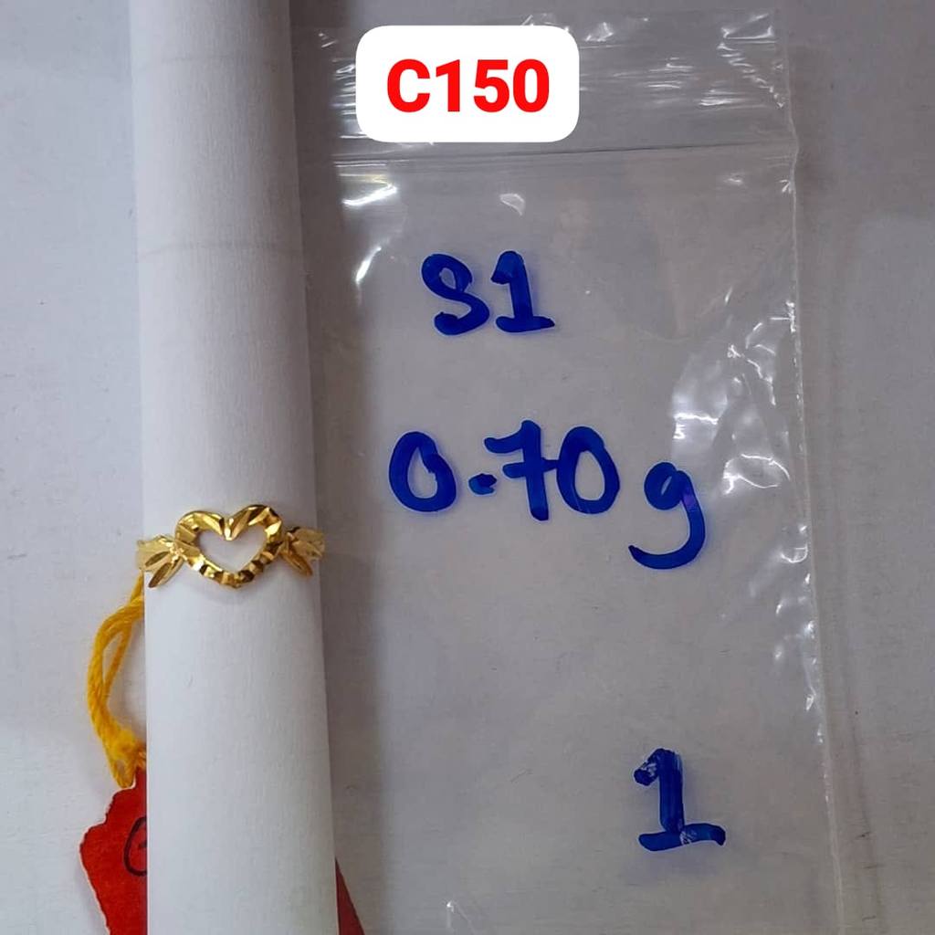 Wing Sing Size 1 to 13 Cincin Mix Variety Design Emas Tulen 916 / 916 Gold Variety Design Fashion Ring