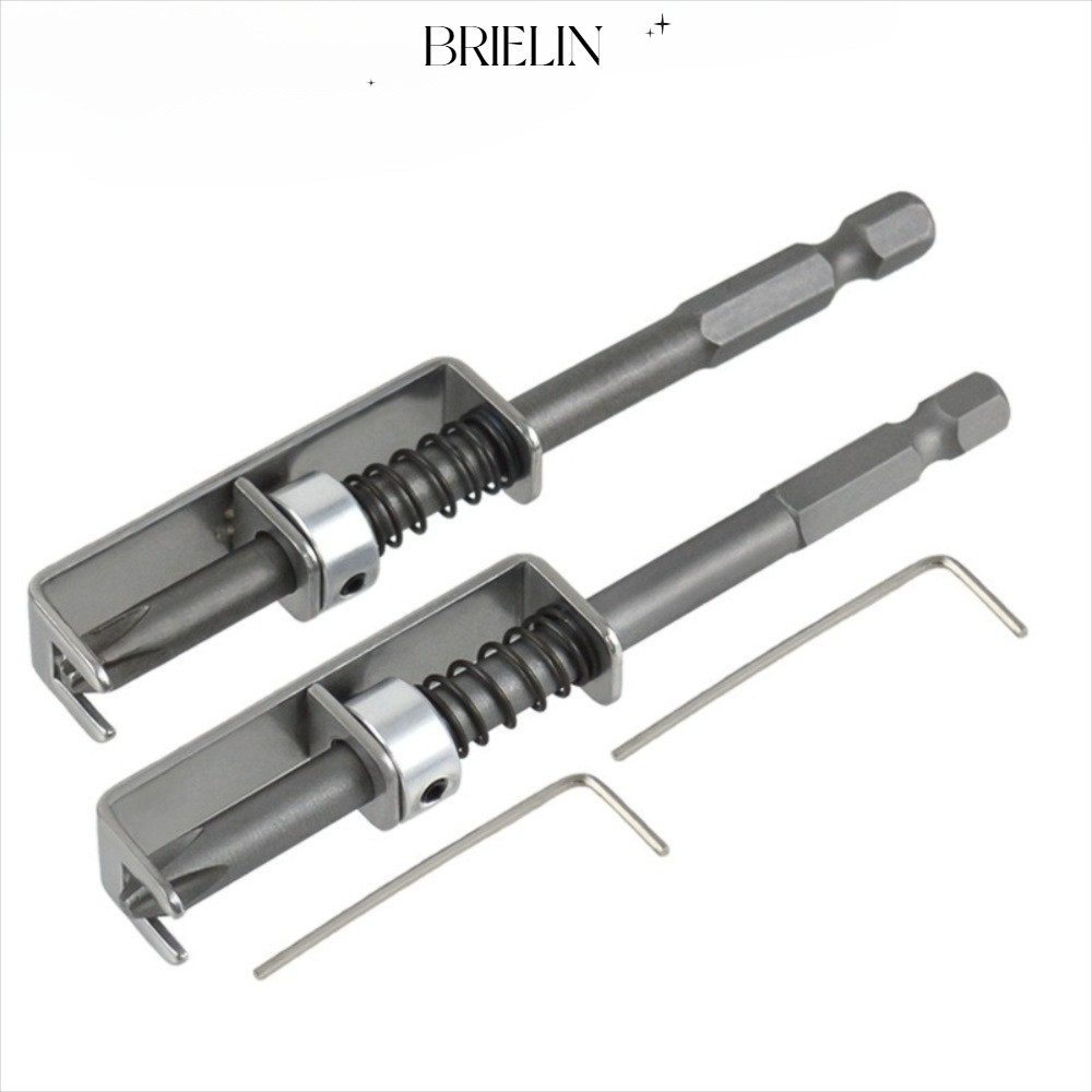 BRIGHTGLOW Spring Positioning Drill, Alloy Steel Safety Screw Fixation Drill Bit, SingleHand Operation Portable Anti Drop Screw Holder Bit
