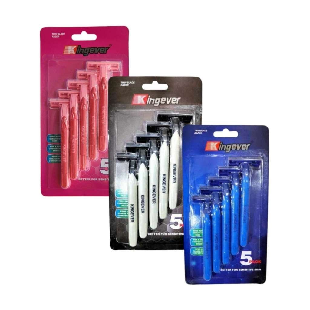5pcs/Set Kingever Razor Shaver Twin Blade Disposable Razor Pang Ahit Random Color