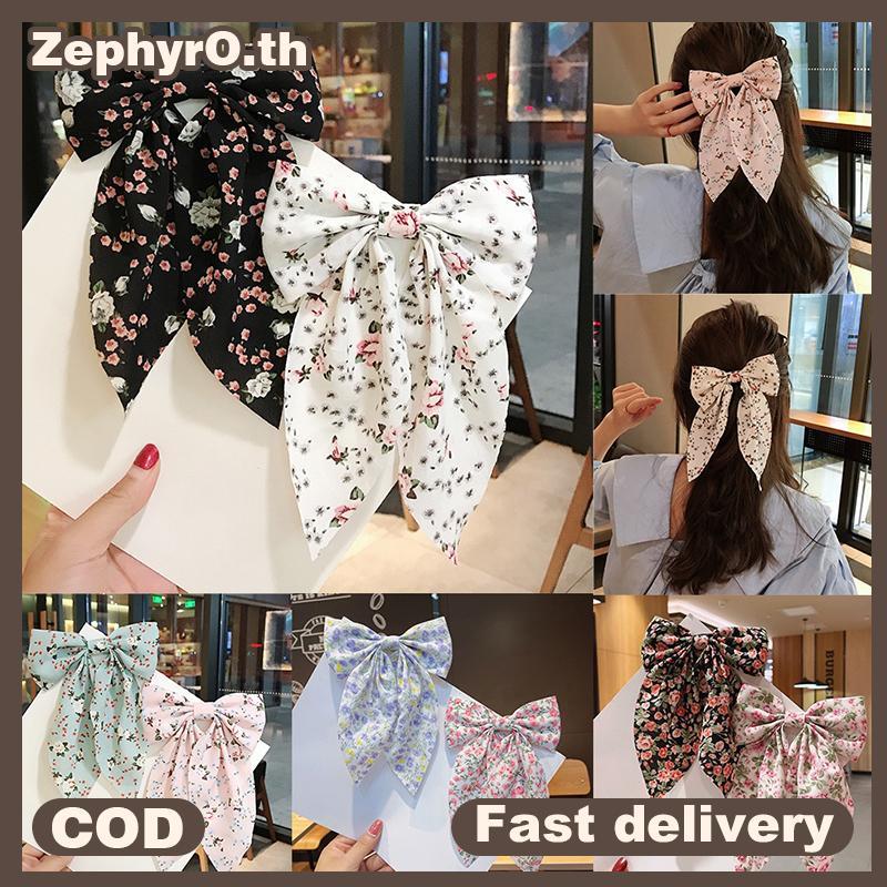 null Bow Hair Clip Korea Fashion Style Big Bow Ribbon Hair Tie Small Fresh Floral Hairpin Bowknot Hair Dubill Clip Accessories null