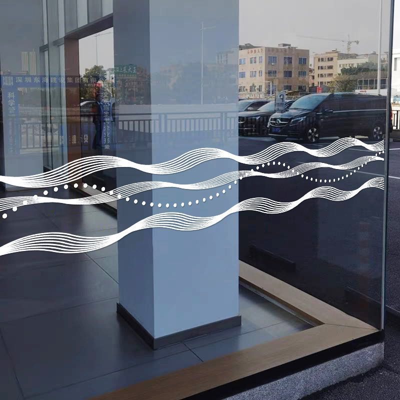 Simple Glass Sliding Door Anti-collision Strip Waistline Film Company Office Decoration Sliding Door Prompt Sticker