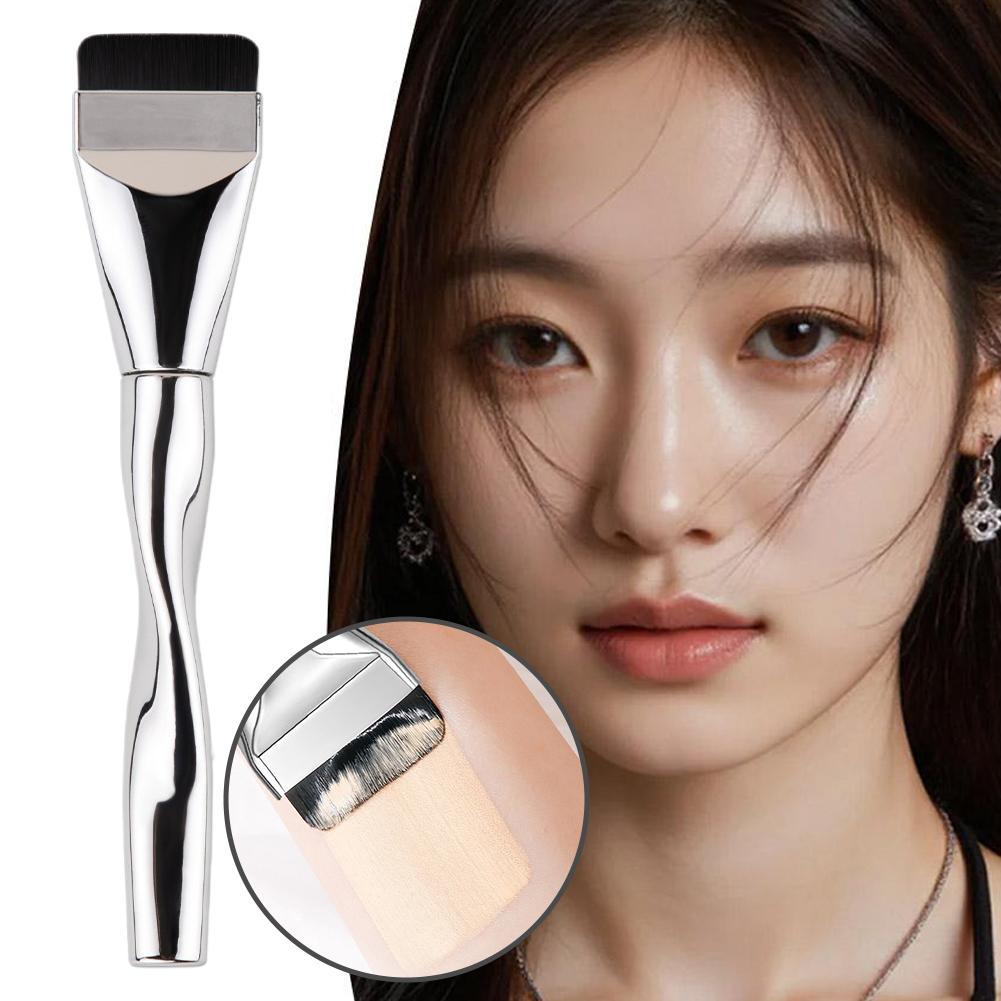 Spiral Straight Type Foundation Make-up Brush Flat Light Powder Head Beauty Free Thin And Brush R8d9