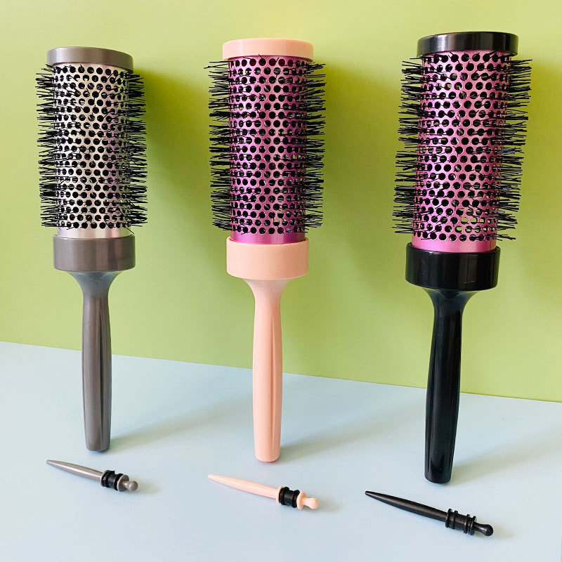 Nylon Rolling Comb Big Wave Styling Comb Blowing Straightening Hairdressing Comb Aluminum Tube Curling Comb Long Hair Airbag Massage 26.3.29