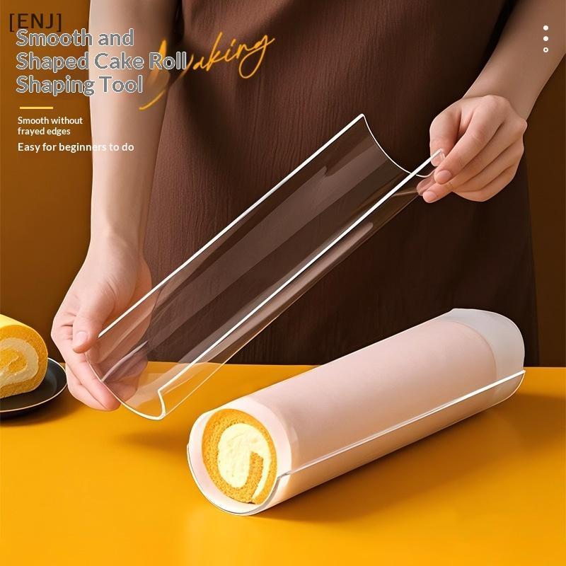 [ENJ] Cake Roll Mold Acrylic Semicircle Thiened Shaping Retainer for Swiss Roll Pastry Mousse Baking Kitchen Essential Tool null