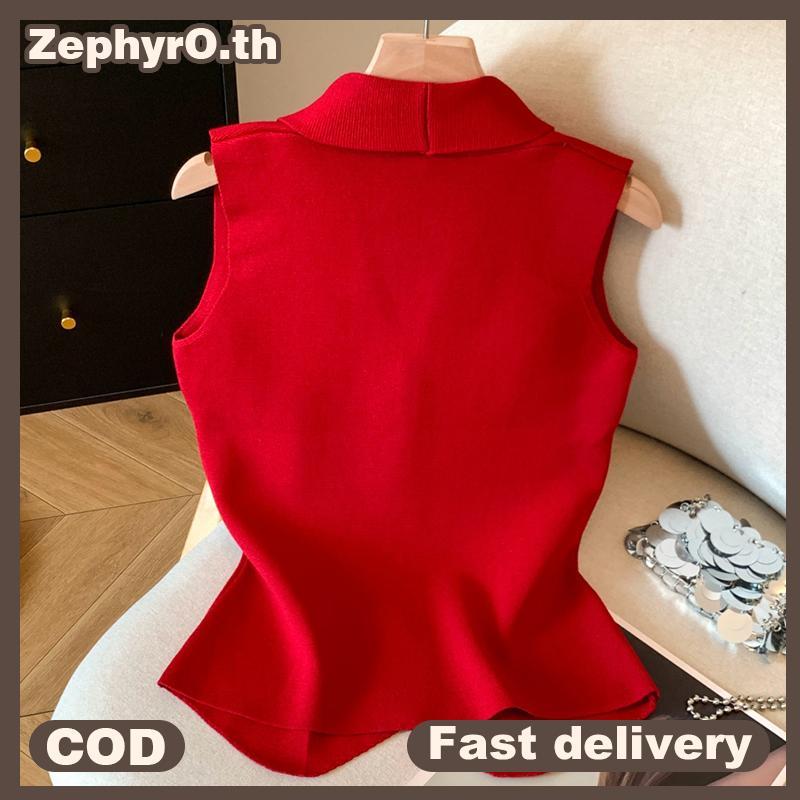 null Women Plain Lapel Sleeveless Buttoned V-ne Chic Casual All-match Summer Tops null