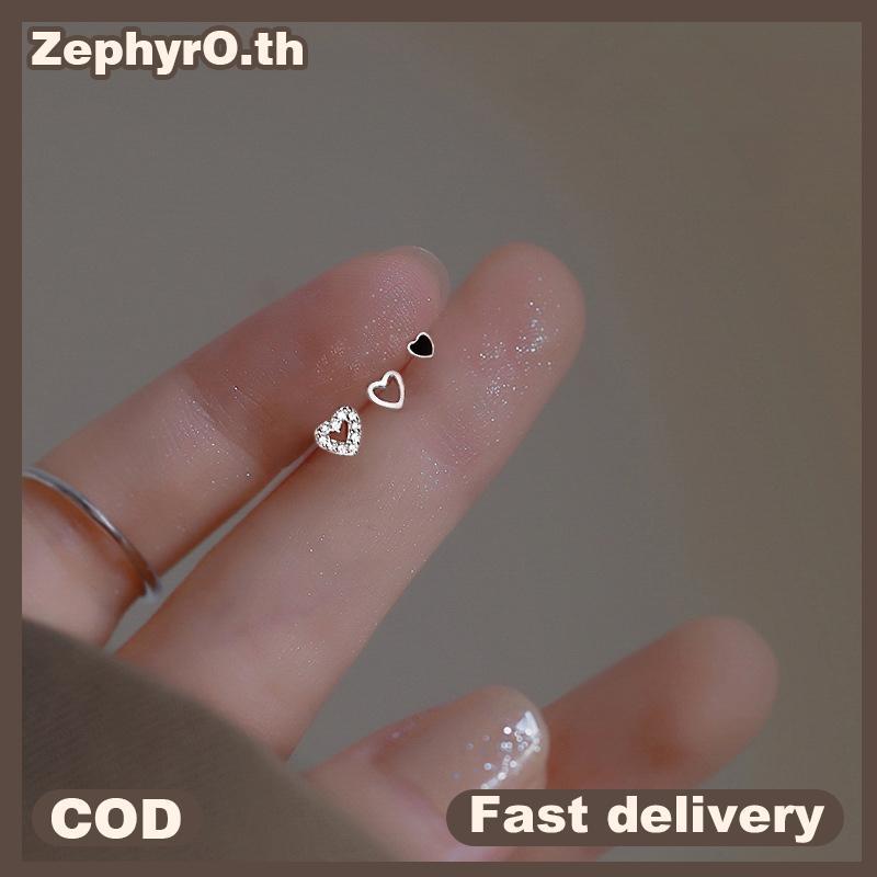null 3Pcs/set Diamond Love Heart Stud Earrings Women's Earrings Mini Delicate Earrings Jewelry null