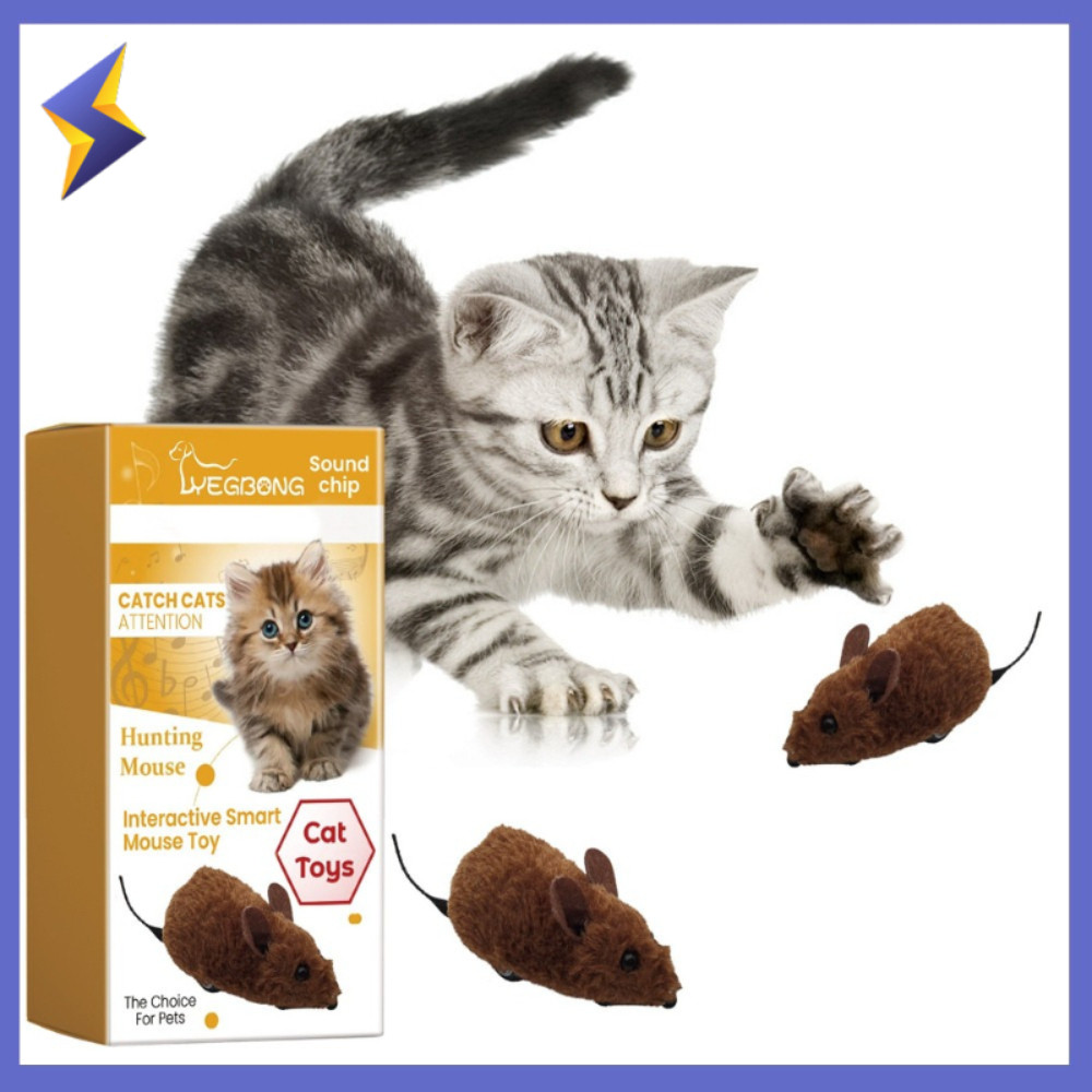 Interactive Plush Mouse Cat Toy Sound Making Durable Safe Realistic Chew Boredom Relief for Indoor Play
