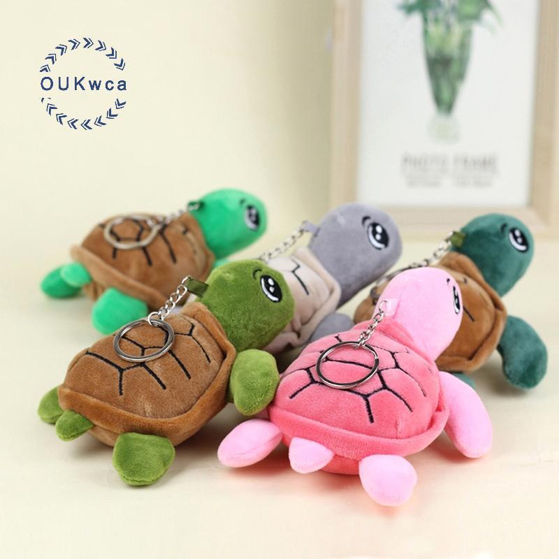 [OUK-t] Tortoise Plush Toy Cartoon Turtle Marine Animal Pendant Soft Stuffed Doll Keychain Bapa Car Bag Key Ring Decor Kid Gift new