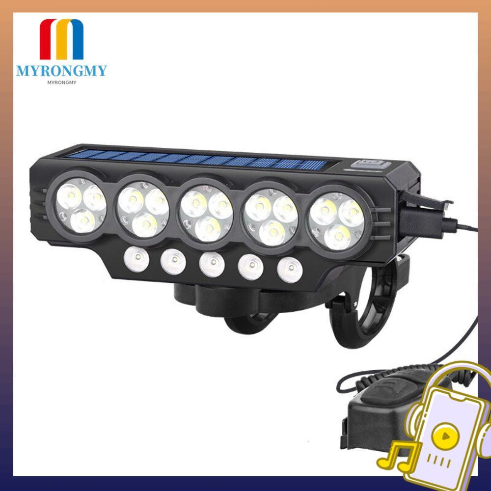 MYRONGMY  Bicycle Light, 20LED with Horn Bicycle Headlight, Durable USB Rechargeable Power Display Highlight Cycling Safety Lamp for Night Riding