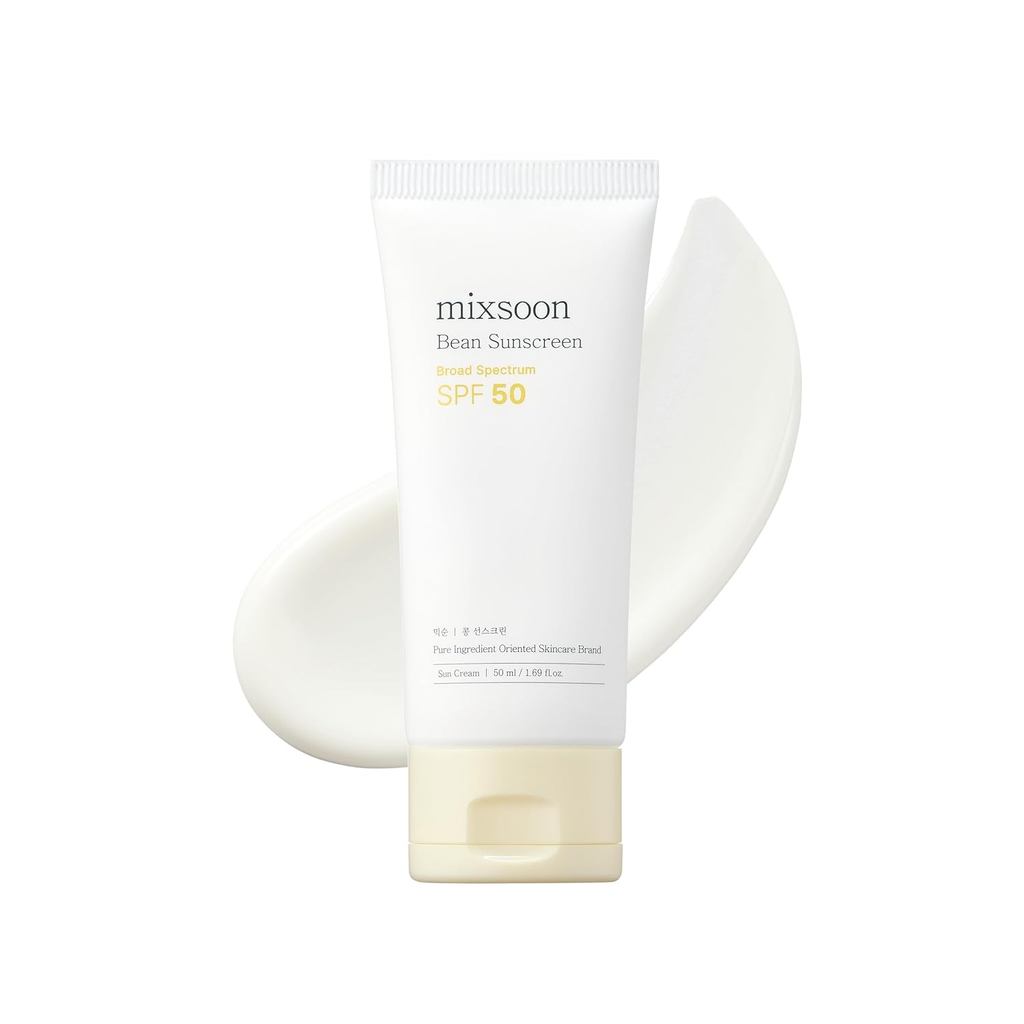 Mixsoon Bean Sunscreen-Light Breathable Texture SPF 50 Korean Facial Sunscreen, No White Mold, Anti-Sticky Christmas Stocking Filler 50ml/1.69 fl.oz.Korean Glass Skin Care Products