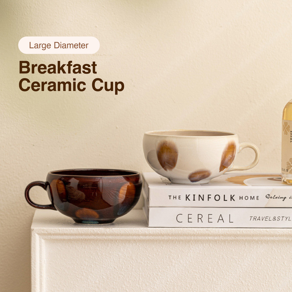 Ceramic Coffee Mug Milk Cereal Large Breakfast Cup | Cawan Kopi Seramik Susu Bijirin Sa…