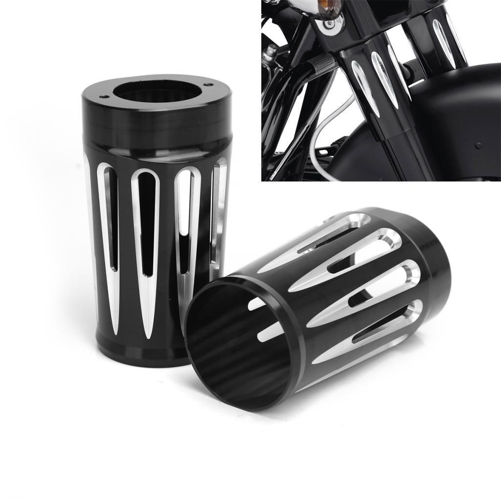 [whfashionkk] CNC Cut Billet Fork Boot Slider Cover Cow Fit for Harley Touring 1984-2013