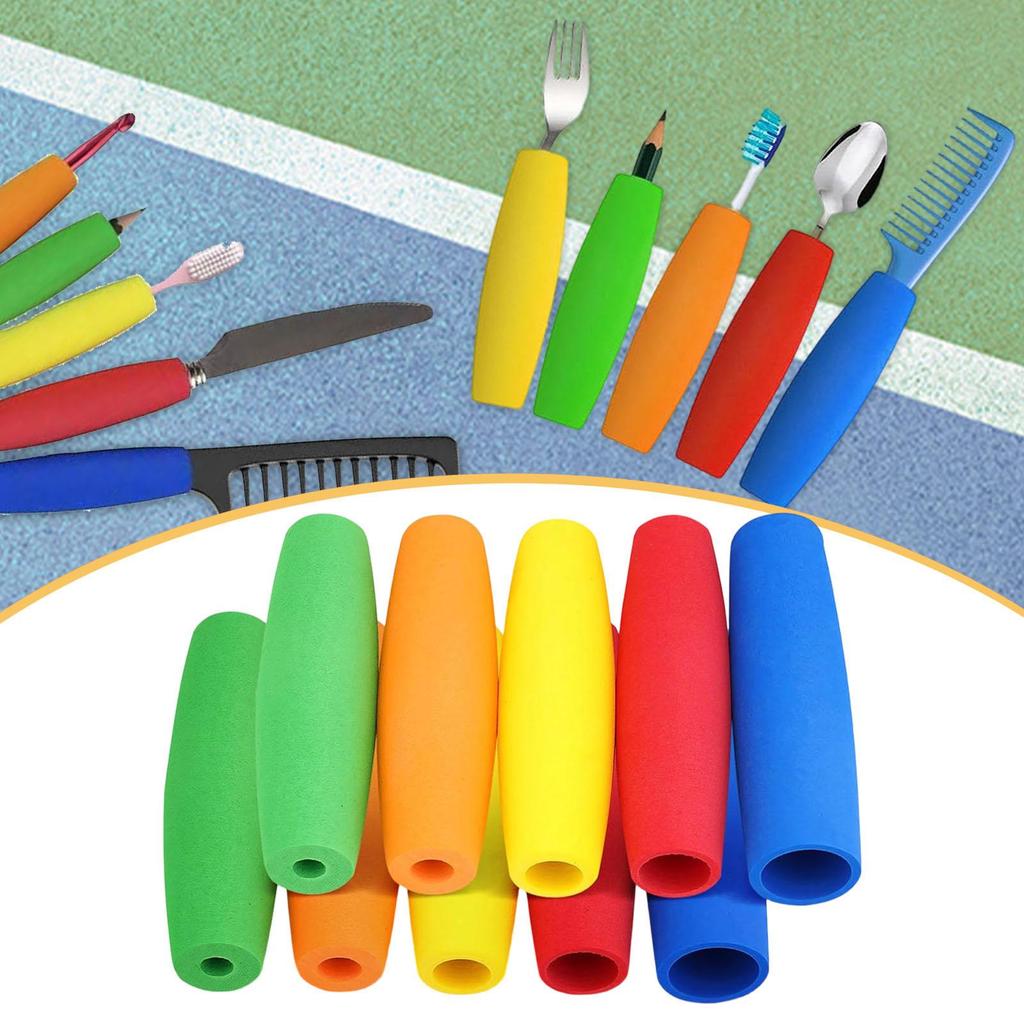 [mcfsnzwtxz1bw] 10 Pieces Tubing Foam Tubes Grip Aid Cuttable Slip Resistant Versatile for Handicapped Pens Toothbrush Spoons Combs