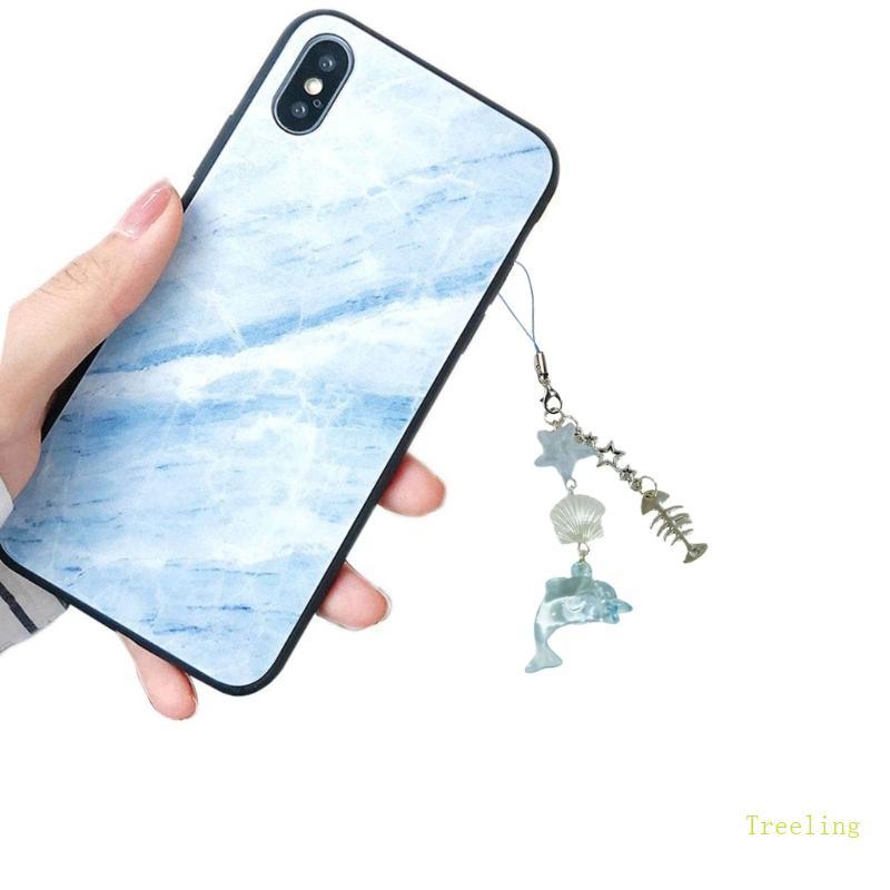 Treeling Portable Seashells Dolphin Keychain Decoration for Trendy Style Enhancement