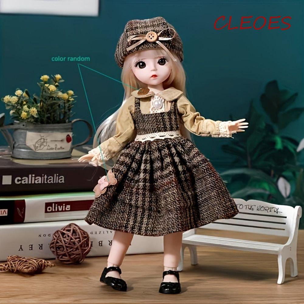 CLEOES Doll Replacement Clothing, Fashion Design With Shoes Doll Dress Set, Doll Outfit Collection Pretty Dress Hat Accessories Doll Clothes Suit Doll Changing Clothes