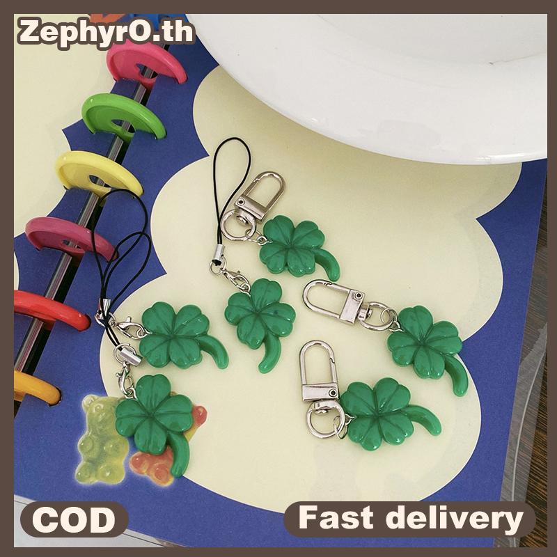 null New Simple Four Leaf Clover Keychain Fashion Creative Exquisite Four-leaf Clover Luy Keychain KeyRing Holiday Gift Accessories null