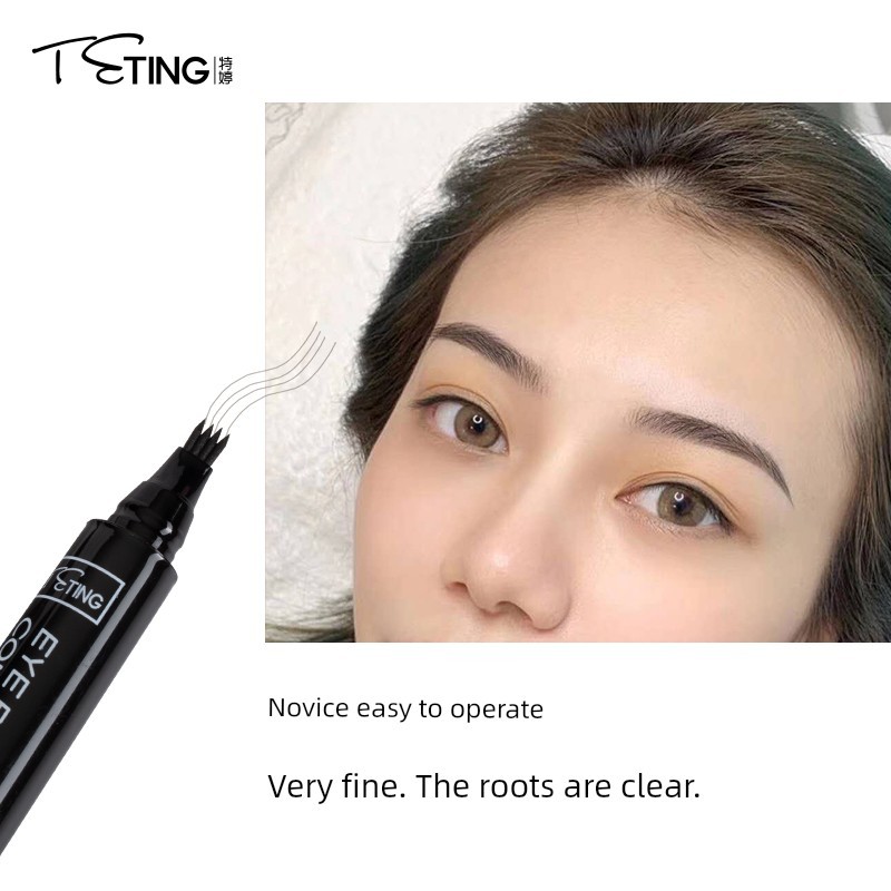 eyebrow pencil eyebrow Te Ting Roots Clear Wild Eyebrow Pencil Waterproof Sweat-Proof Non-Fading Natural Long-Lasting Beginner Quart