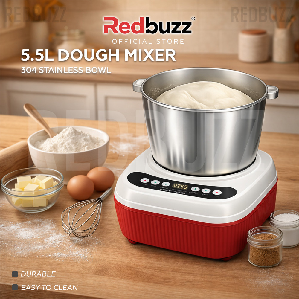 REDBUZZ 5.5L Electric Dough Mixer Machine Stand Mixer Food Dough Mixer Machine Bakery Tepung Mesin (Mesin Pengadun)