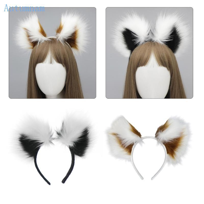 AUTU Hot Girl Cute Raccoon Ear Headband Tail Makeup Hairband Carnivals Costume Decors