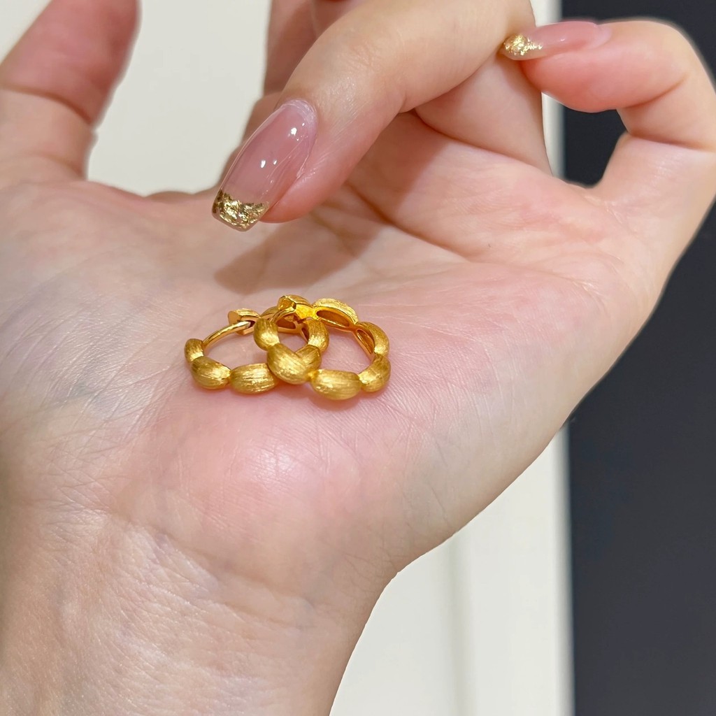 Emas 916 Subang / Emas 916 Anting-anting/ Brushed Rising Ear Buckle Earrings gold 916