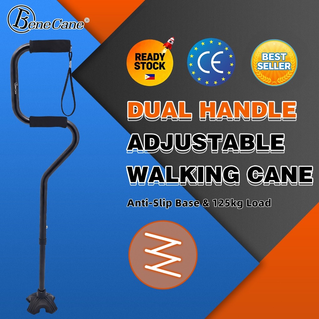 Sit to Stand Walking Stick Double Handle [Easy Get Up] Cane Tongkat Bantu Bangun For Elderly&Seniors
