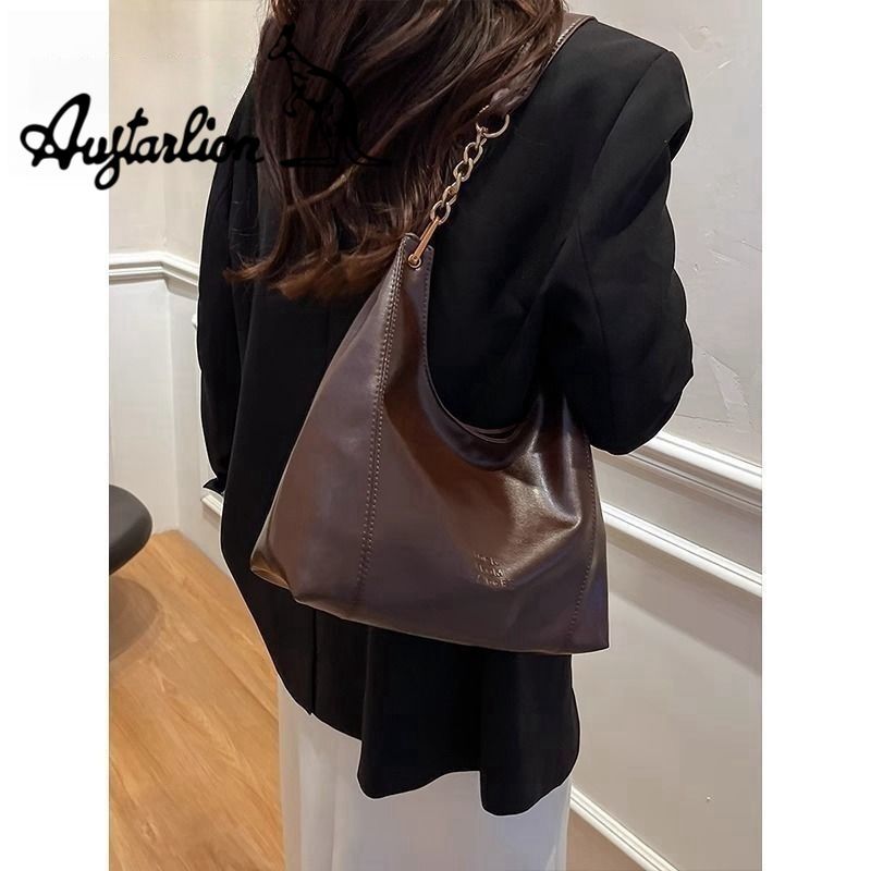 AUGTARLION Premium retro chain armpit shoulder bag New large capacity fashionable all-purpose commuter bag