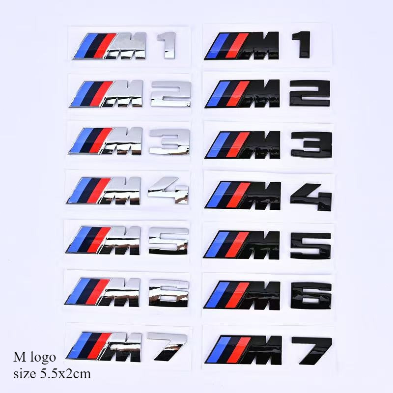  3D ABS Letter Emblem For BMW M Series M1 M2 M3 M4 M5 M6 M7 3 5 Series X3 X5, Trunk Tail Badge Sticker Self-Adhesive Easy Install