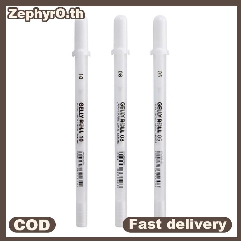 null Sakura Gelly Roll Gel Pen White Color 0.5mm 0.8mm 1.0mm High Light Marke Pen Bla Cardboard Art Painting Pen White Line Pens null