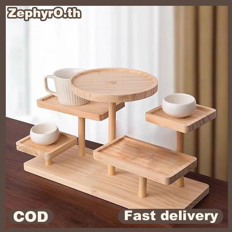 null Solid Wood Decorative Display Ornament INS Style Multi-Layer Storage Ra null