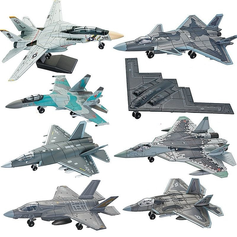 Military Assembly Building Blocks Diecast F14 Airplane Model J-35 Limited Edition Su-35 Aircraft Model Tank Toy