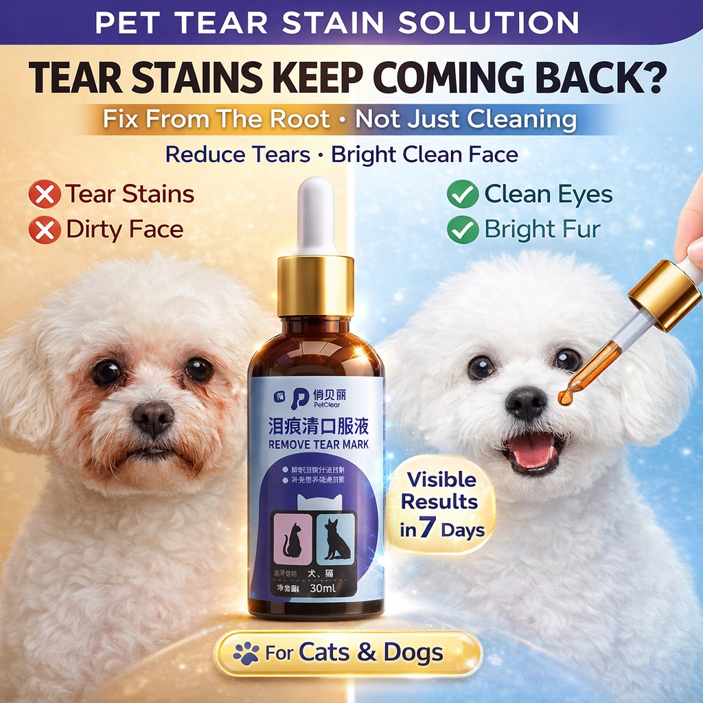 PetClear Tear Stain Remover Oral Liquid for Cat Dog | Reduce Tear Stains Watery Eyes Eye Discharge Pet Eye Care