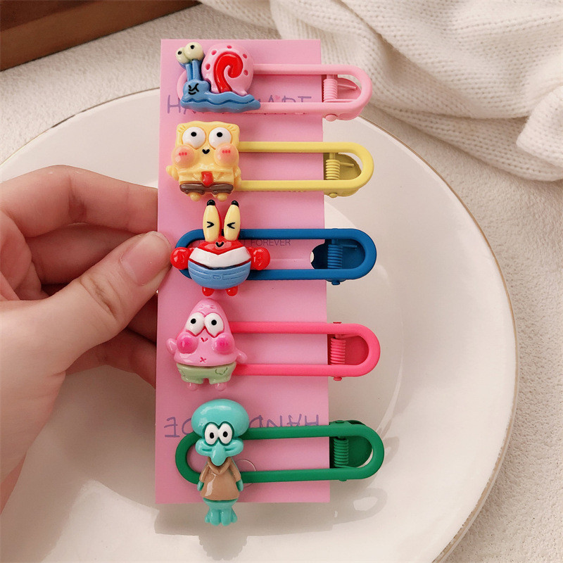Hairpin Side Clip Female Back Head Baby Clip Same Style Duckbill Sponge Hair Clip Star Bangs Cute Big Star JBCB