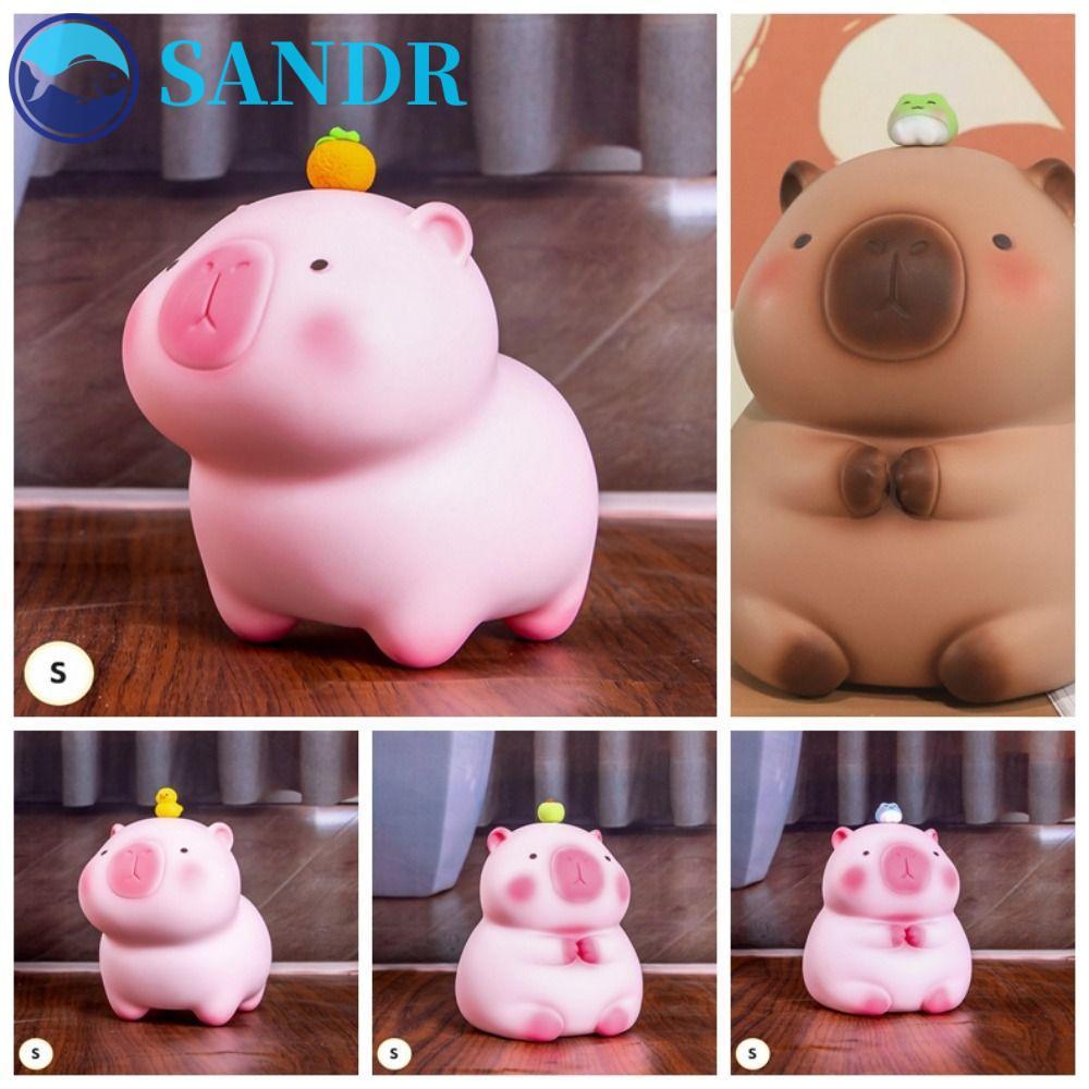 SANDR Capybara Piggy Bank, Capybara Waterproof Crayon Capybara Piggy Bank, Pot Money Jar Large Capacity Vinyl Bedroom Model Safe Deposit Box Children/Kids