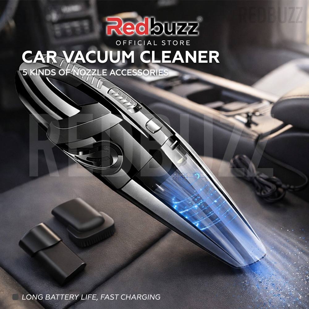REDBUZZ Rechargeable Wireless Cordless Vacuum Cleaner Portable Handheld Car Household Vacumn Cleaner 120W Dry Wet Vacuum