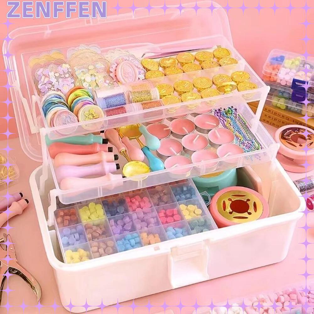 ZENFFENZU Storage Box, 2/3 Layers Plastic Makeup Hairpin Organizer,  Portable Multifunctional Large Capacity Jewelry Organizer Small Items