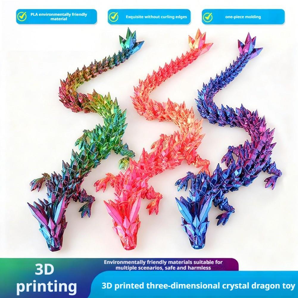 3D Printed Jointed Dragon Chinese Dragon Cartoon Creative Figurine Home Dragon Ornament Dragon L6X4