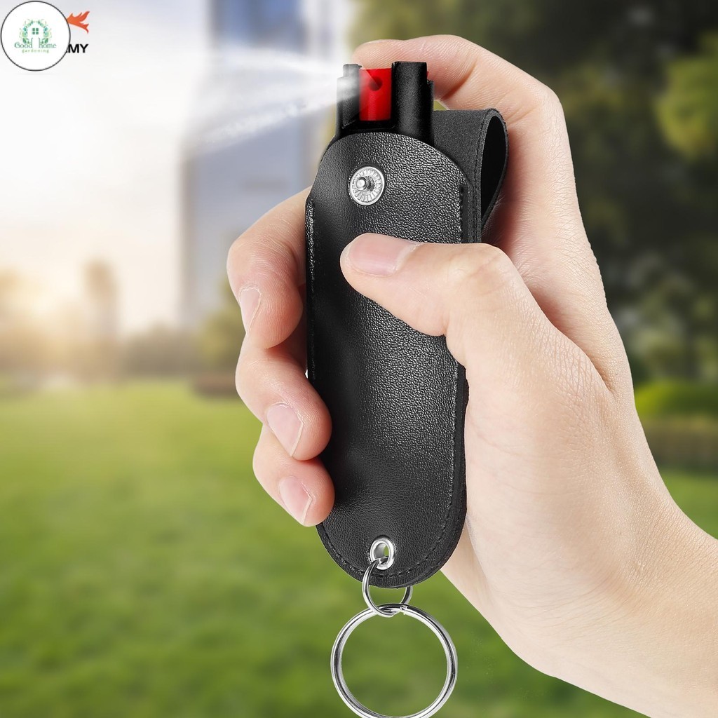 GD 3Pcs PU Leather Pepper Spray Covers Pepper Spray Cases for Self Defense Spray Pepper Spray Pouches for Bag Lanyard