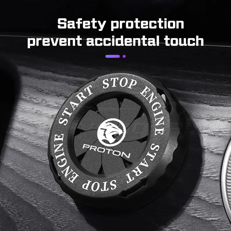 [Ready Stock] Proton Logo One Click Push Start Button Cover Universal Auto Engine Stop Start Cap Bodykit for Proton X70 Saga X50 X90 S70 Persona Exora Iriz Preve Satria Ertiga Wira Waja Preve Satria